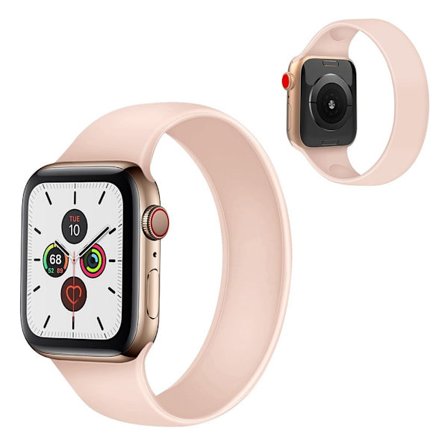 Apple Watch Series 5 / 4 40mm silikone flex-urrem - Lyserød Størrelse: M