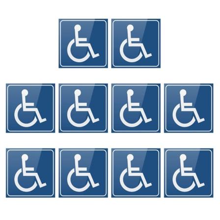 Handicapskilt klistermærker, handicapskilt, selvklæbende klistermærke, 76,2x76,2mm