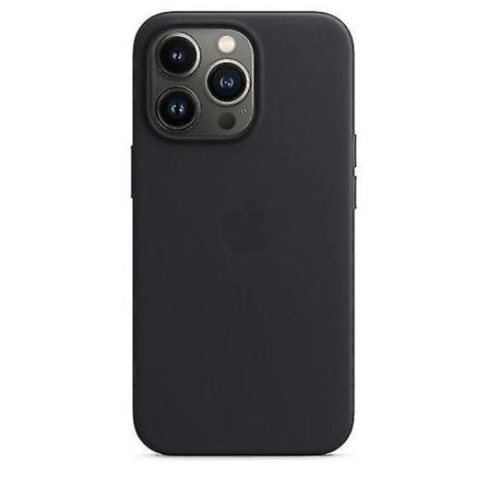 Nahkainen puhelinkotelo iPhone 13 Prolle, nahkainen kotelo Magsafella Midnight Black