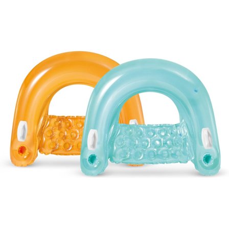 Sit 'N Float Uppblåsbar Poolmadrass: Pool Lounge med Inbyggda Mugghållare – Kraftiga Handtag – 100 kg Viktkapacitet – 147 x 99 cm – Färgerna Kan 