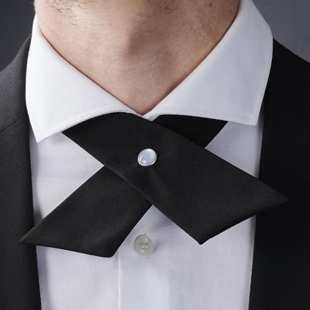 Black Crossover Tie for Men - Skinny ties