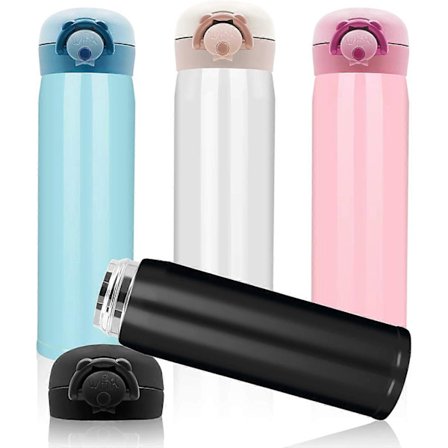 Termokande, Dobbeltvægget Termokande, 500ml Rustfri Ståltermokande (Sort)