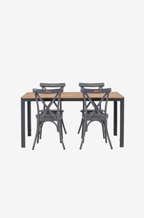 Venture Home - Spisegruppe Break med 4 spisebordsstole Tablas - Natur - Spisegrupper - Fra Homeroom