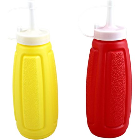 2-delt plastik squeeze sennep ketchup salatdressing krydderi squeeze sæt 355 ml BPA-fri