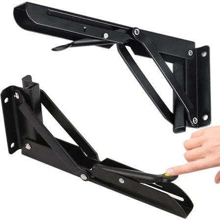 2 stk 340mm Heavy Duty Folding Bracket, Folding Bracket, Svart Foldable Console Bracket, Wall Bra
