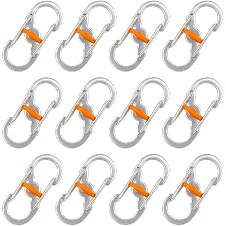 12 stk. lille karabinhage, klatrekarabinhage karabinhage nøglering S-formet karabinhage