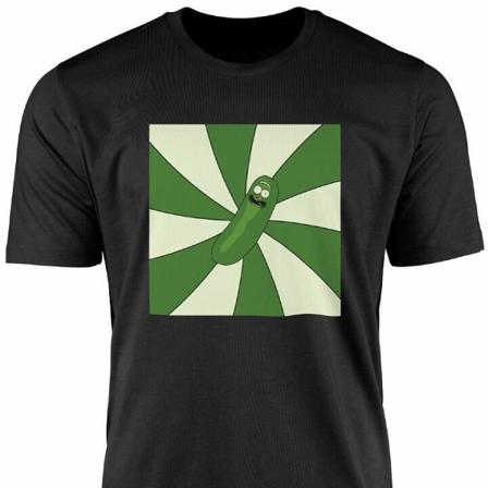 Svart T-shirt M - Pickle Rick