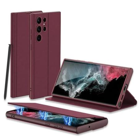 GKK Galaxy S23 Ultra -puhelinkotelo magneettinen PU-nahka - punainen