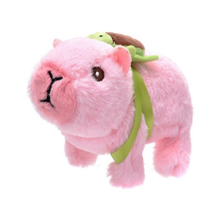 Elektrisk Plys Capybara Skildpaddelegetøj med Lyd Interaktiv Bevægelig Mund Børn Gående Dyr Kæledyrslegetøj (FMY) Pink