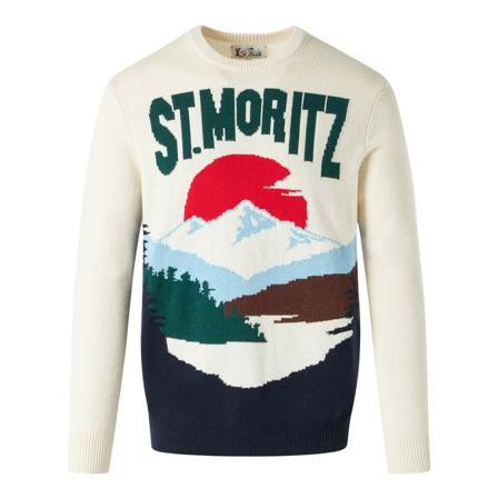 MC2 Saint Barth, Round-neck Knitwear Wit, Heren, Maat:S