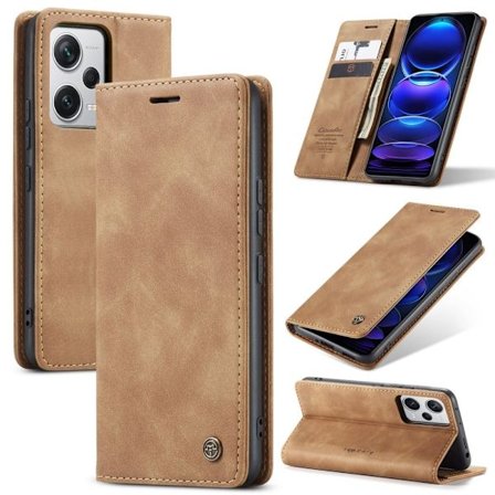 CaseMe vintage Xiaomi Redmi Note 12 Pro Plus fodral - Brun