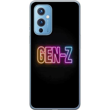 Kompatibel Mobilcover til OnePlus OnePlus 9 Neontekst Gen Z i farverigt lys mod en mørk baggrund i moderne digital stil