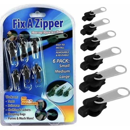 Fix A Zipper 6-pak Zip Rescue Instant Reparationskit Udskiftning Sort