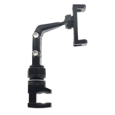 Gitartelefonholder, Passer til mikrofonstativ, noterholder for telefon - 360 graders roterende mikrofontelefonholder