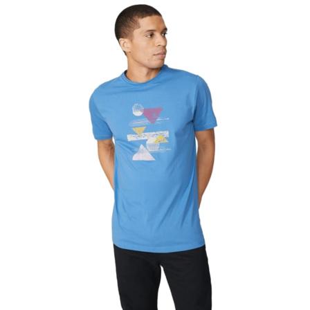 Maine Abstrakt T-shirt För Män L Turkos