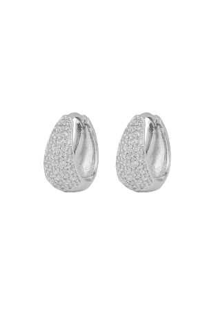 SNÖ of Sweden Essential Honey Crystal Oval Ear Örhängen Dam Silver ONESIZE