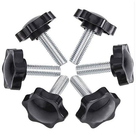 6-pakkaus M8x25mm siipiruuveja, muovinen tähtikahvainen siipiruuvi