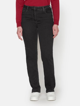 BRANDTEX - Ingrid Jeans - Vasket Sort - Straight Fit / Brede Lægge