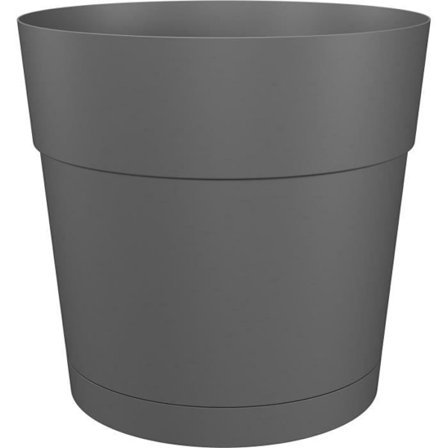 Blommorpanna och rund capri -rund - Plast - Vattentank - Diameter 30 cm - Anthracite - Artevasi