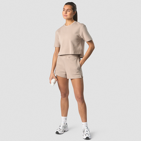 ICANIWILL Revive Heavy Cropped T-Shirt Wmn, Light Greige
