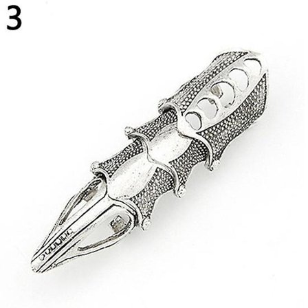 Herr & Dam Gothic Punk Knuckle Full Finger Claw Ring Statement Smycke