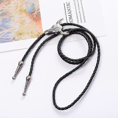 Vintage Cowboy Jazz Hatt Legering herr bolo tie Män Kvinnor Läderrep Långt Halsband Tröjkedja Skjortor Bolo Tie Herraccessoarer Halsdukar (Boskap)