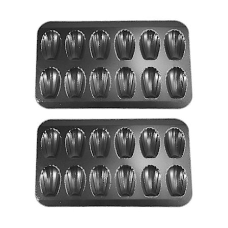 2-pakning Nonstick Madeleineformer, Bakebrett med 12, Kakeform med sprø overflate Sjokolade Nonstick Brød