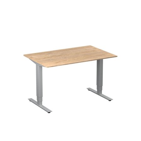 DENORD DESIGN Bord höj/sänk Pro 1200x800 ek/silver - Lyreco - Kontorsmöbler och inredning - Bord och hurtsar - Skrivbord - Höj/sänkbar