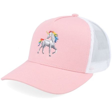 Seeberger - Rosa trucker Keps - Kids Paper Origami Unicorn Pink/White A-frame Trucker @ Hatstore