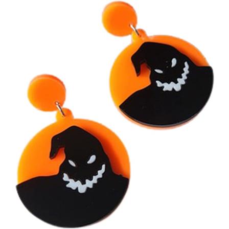 Halloween Tema Øreringe Sjove Akryl Tegneserie Græskar Spøgelse Kranium Bat Dangle Øreringe Kreativ Natklub Edderkop Hexe J