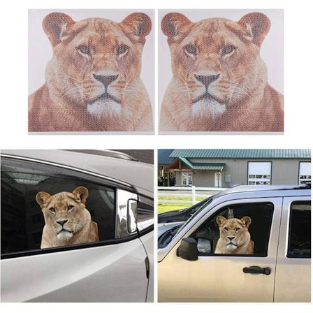 Lion Car Side Window Decal Vinyl Sticker Perforated Funny Car Wi