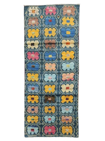 Håndknyttet Berber Colourful Tæppe 80X200 Sort/Grøn