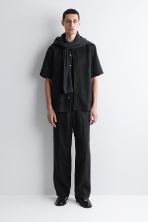 COS Männer Lockere Leinenhose Mit Geradem Bein in Schwarz