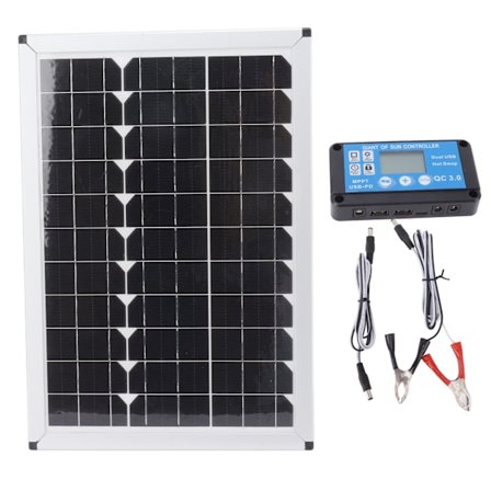 100W Monokrystallinsk Solpanel Kit med Vandtæt 20A 12V 24V Controller til Bilcamping