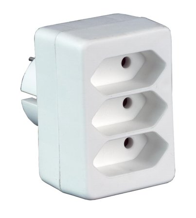 Gelia 550623680 Grenstøpsel 3-veis, ujordet, Stikkontakter & kabler