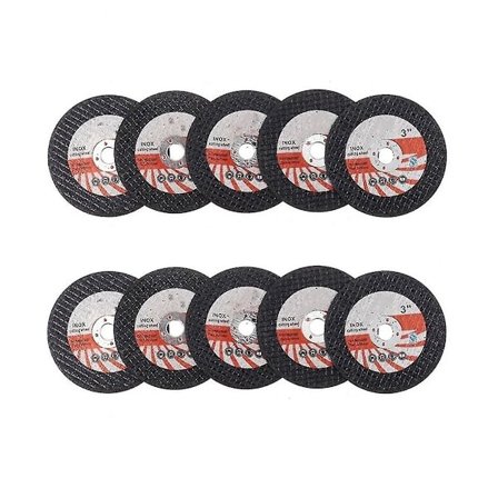 10 stk 75mm Mini skjæreskive Sirkulær harpiks slipeskive for 10mm Bore Grinder Tre Flis skjæring