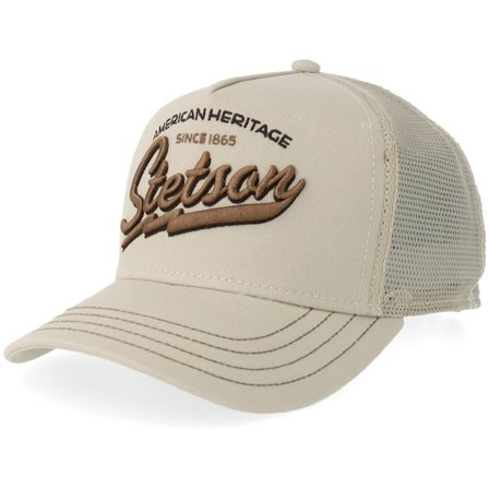 Stetson - Beige Trucker Cap - Kids American Heritage Classic Beige A-Frame Trucker @ Hatstore