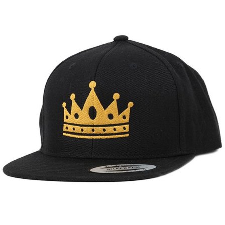 Iconic - Svart snapback Keps - Crown Black/Gold Snapback @ Hatstore