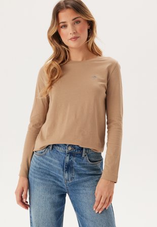 GANT Reg Shield Ls T-shirt Caramel Beige Klær