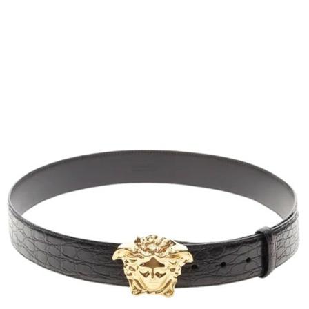Versace Pre-owned, Pre-owned Leather belts Zwart, Dames, Maat:ONE Size