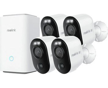 Home Hub w/ 4 Argus 3 Ultra - Reolink Home Hub basstation & fyra Argus 3 Ultra-kameror