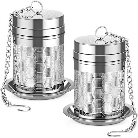 Te-dispenser til løs te, (2 poser) 18/8 rustfrit stål te f