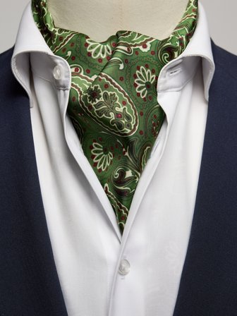 John Henric Men's Grüner Seiden Krawattenschal Paisley Size Onesize