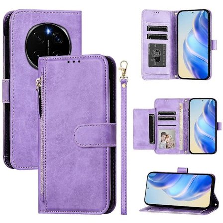 Kompatibel med Honor Magic7 Pro 5G Deksel Glidelåslomme Flere Kortspor Lær Telefondeksel