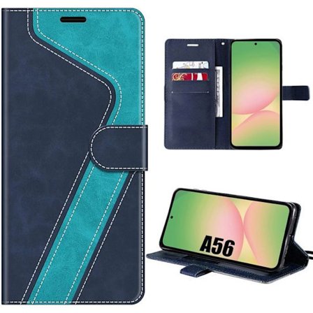 Cover til Samsung Galaxy A56 5G, Beskyttelse med Læderflip, Stødabsorberende, Ridsefast, Blå