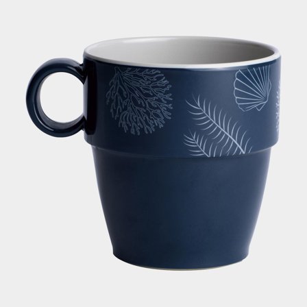 Melamine coffee/tea cups Marine Business Living, non-slip, white/blue, 32 cl / 320 ml, 6-pack