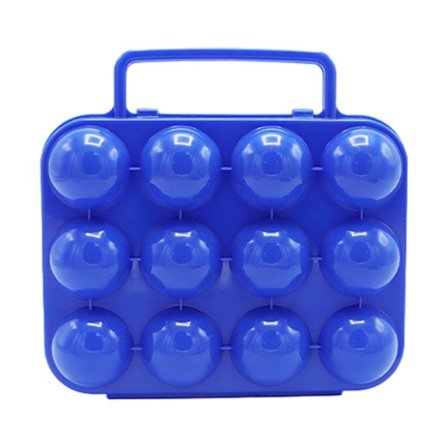 Bärbar ägghållare för camping, för 12 ägg, låda med bärhandtag, äggförvaringslåda, behållare, bricka