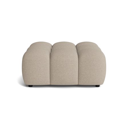Puffy Pouf, 95x95x40cm Aurora Beige, moderner gepolsterter Sitzhocker, quadratisches Design, bequemer Fußhocker, weiche Haptik, Lounge-Stil