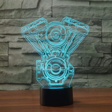 3D Motorcykel Nattlampa 7 Färgförändring LED Bordslampa