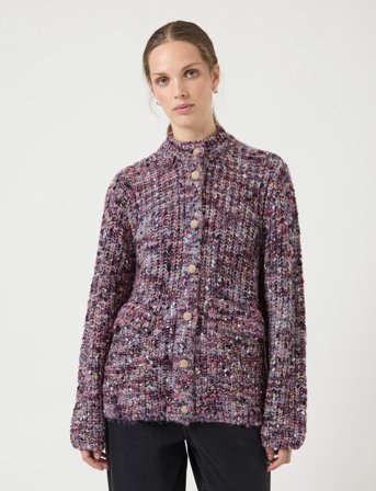 YAS Yaslibba Ls Knit Cardigan S. - Purple - XL